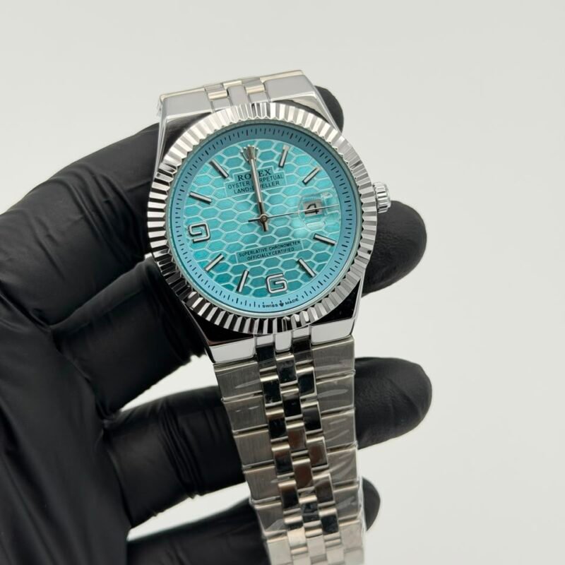 Aqua Blue Semi-Automatic Watch – Jubilee Bracelet