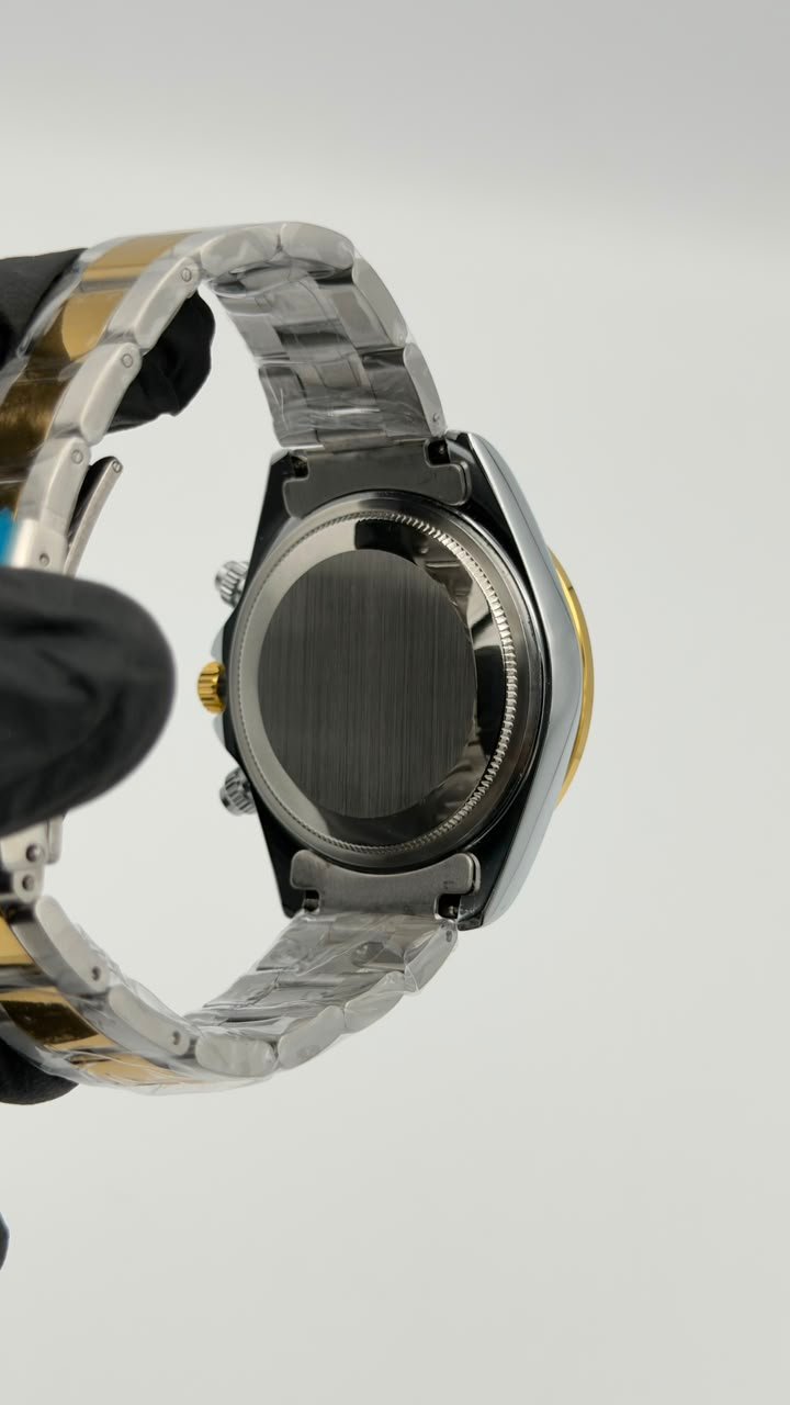 Black Dial Gold-Tone Chronograph Style Quartz Watch - Image 4