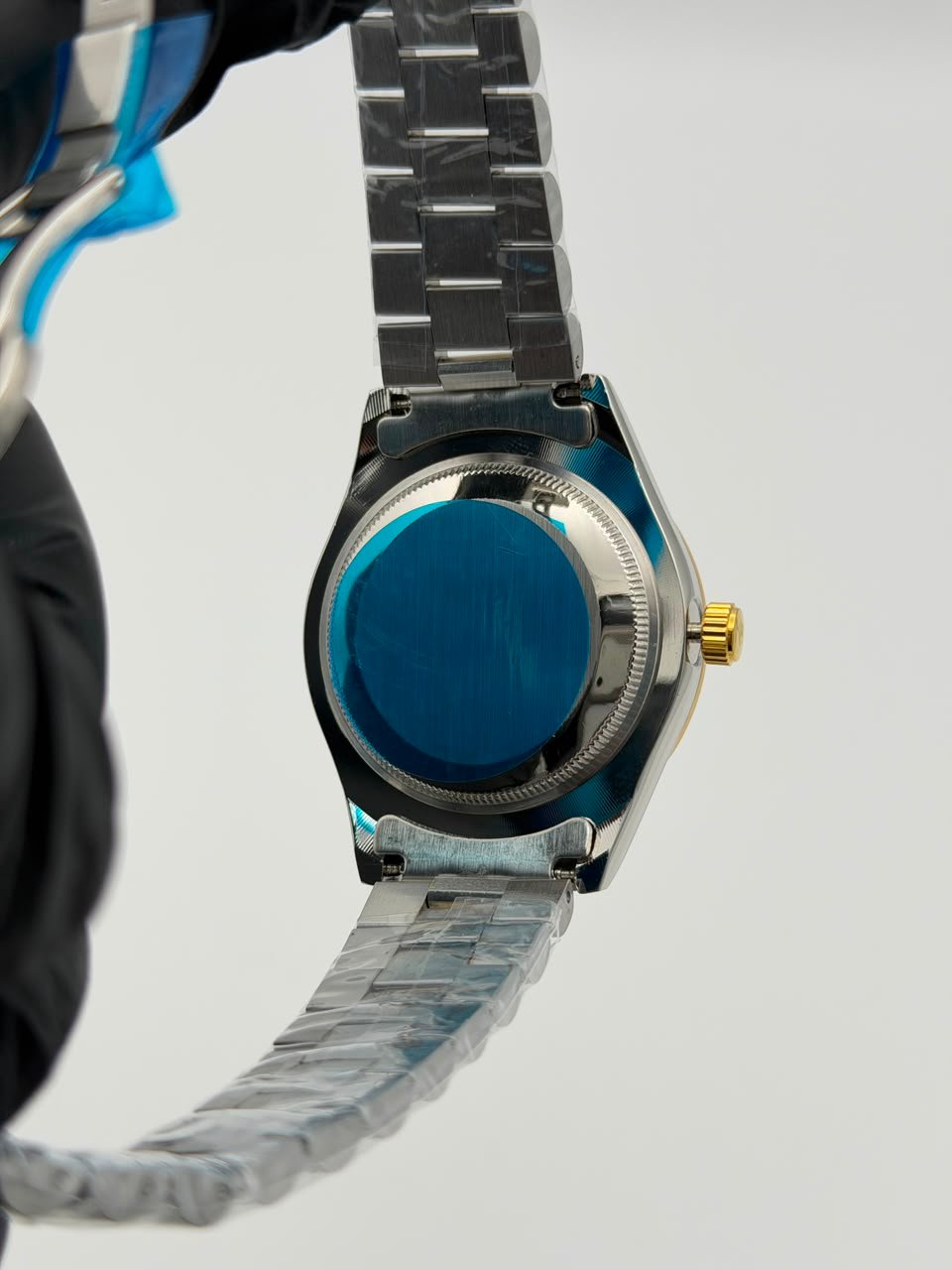 Black Dial Two-Tone Gold & Silver Watch – Crystal Markers - Image 4
