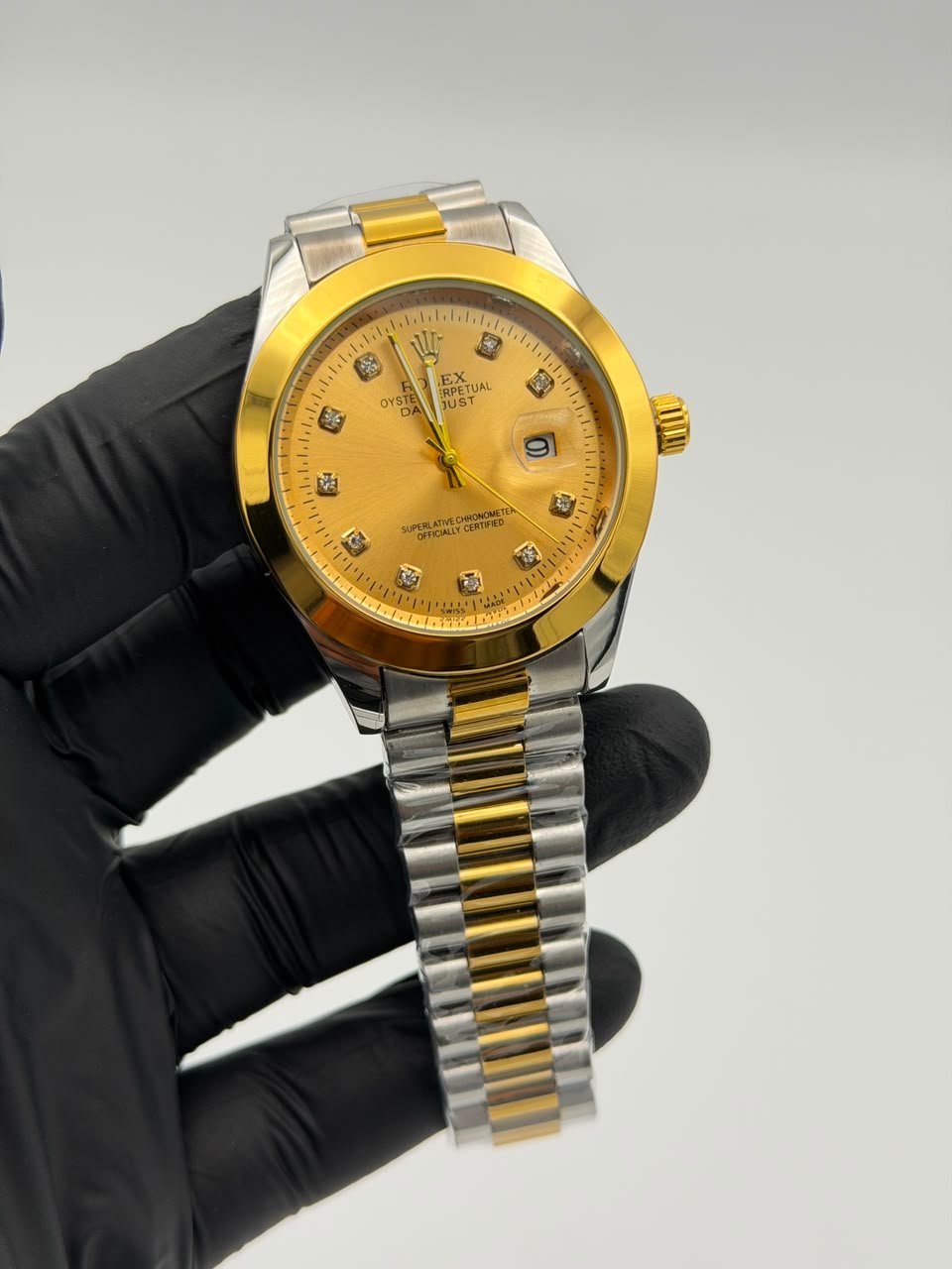 Gold Dial Two-Tone Watch – Gold & Silver Bracelet