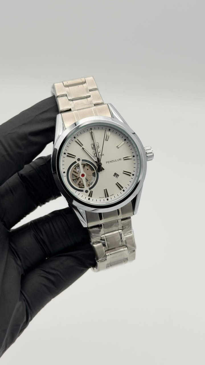 Silver White Dial Open Heart Semi-Automatic Watch - Image 2