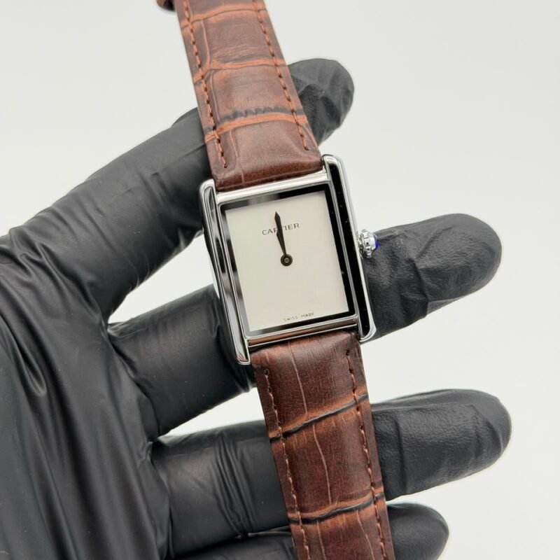 White-dial-rectangular-dress-watch-with-brown-leather-strap.jpeg White Dial Rectangular Dress Watch – Brown Leather Strap