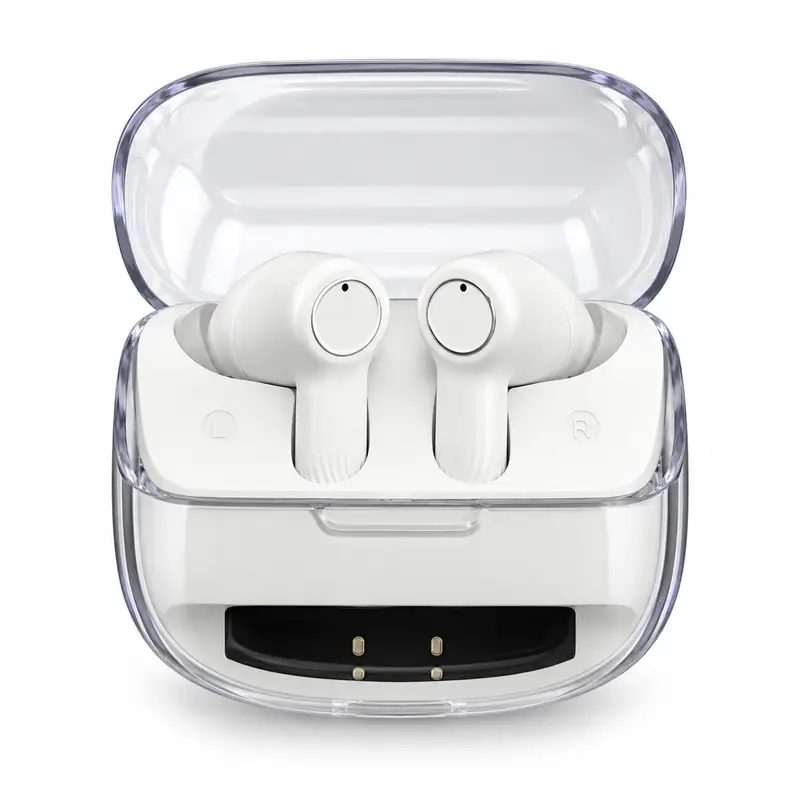 Buds Pro6 Wireless Bluetooth Earbuds White Transparent Charging Case (3) Buds Pro6 Wireless Bluetooth Earbuds with Touch Control